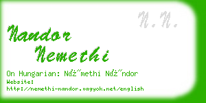 nandor nemethi business card